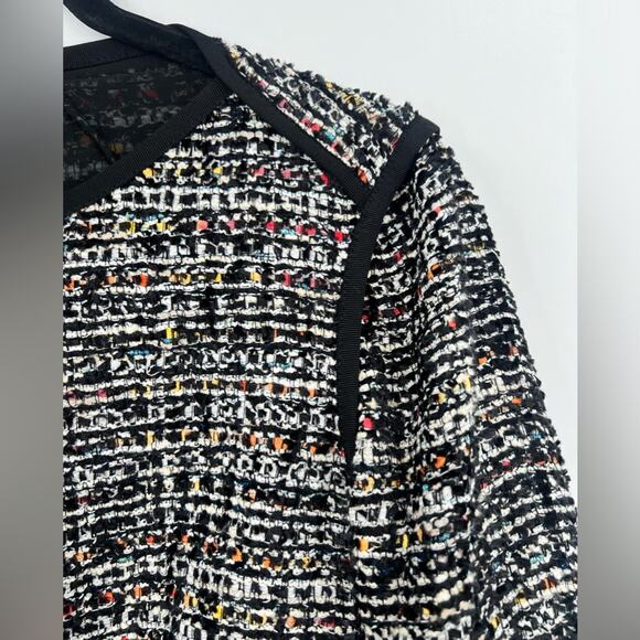 Lafayette 148 Keaton Tweed Blazer Jacket Rainbow Multicolor Pockets Black Petite - Picture 10 of 15